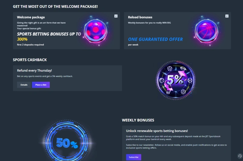 jet sports  bonuses page jet sports bonuses page